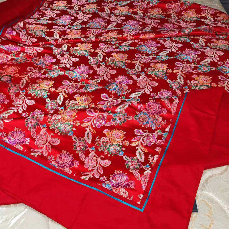 缎面被套杭州丝绸被面被罩绸缎喜被结婚 红色红里 被套150x200cm