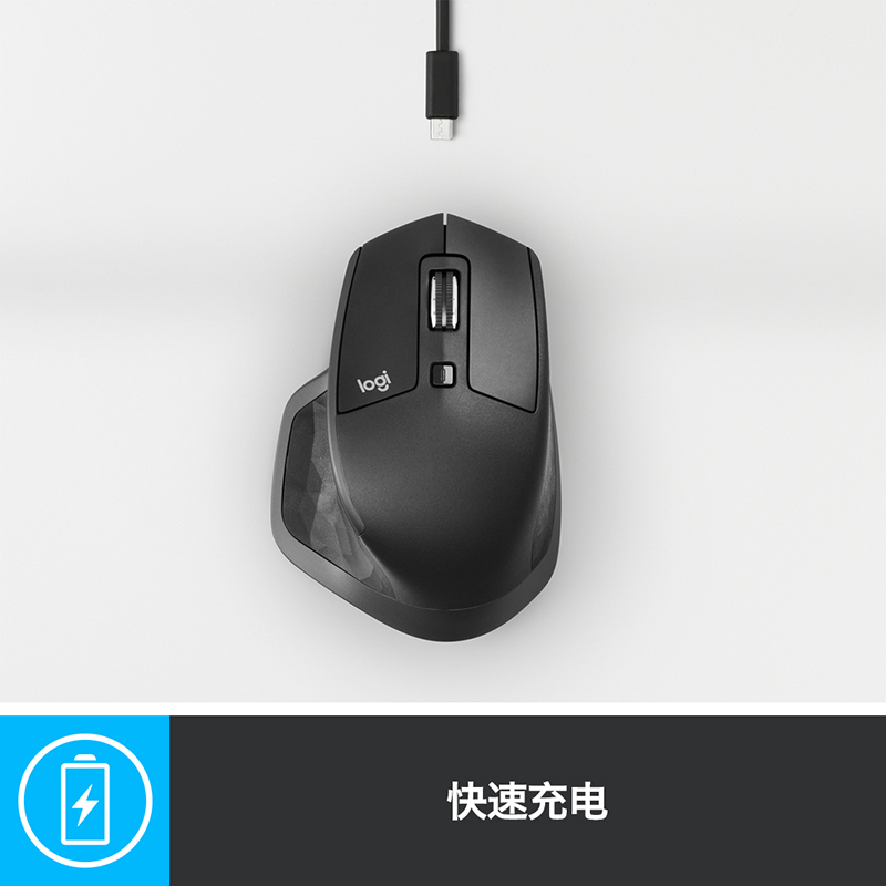 罗技（Logitech）MX Master 2S 鼠标 无线蓝牙鼠标 办公鼠标 右手鼠标 优联 儒雅黑 带无线2.4G接收器