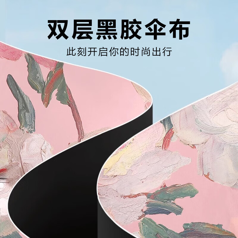夏季双面双花晴雨两用伞防晒双层印花太阳伞女遮阳反向伞风暴伞 手动双层康乃馨【送印花包】