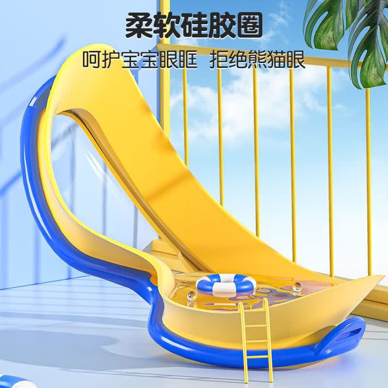 中赛儿童泳镜3-16岁男童女童游泳眼镜防水防雾高清大框潜水镜装备 天蓝色【泳镜+耳塞】