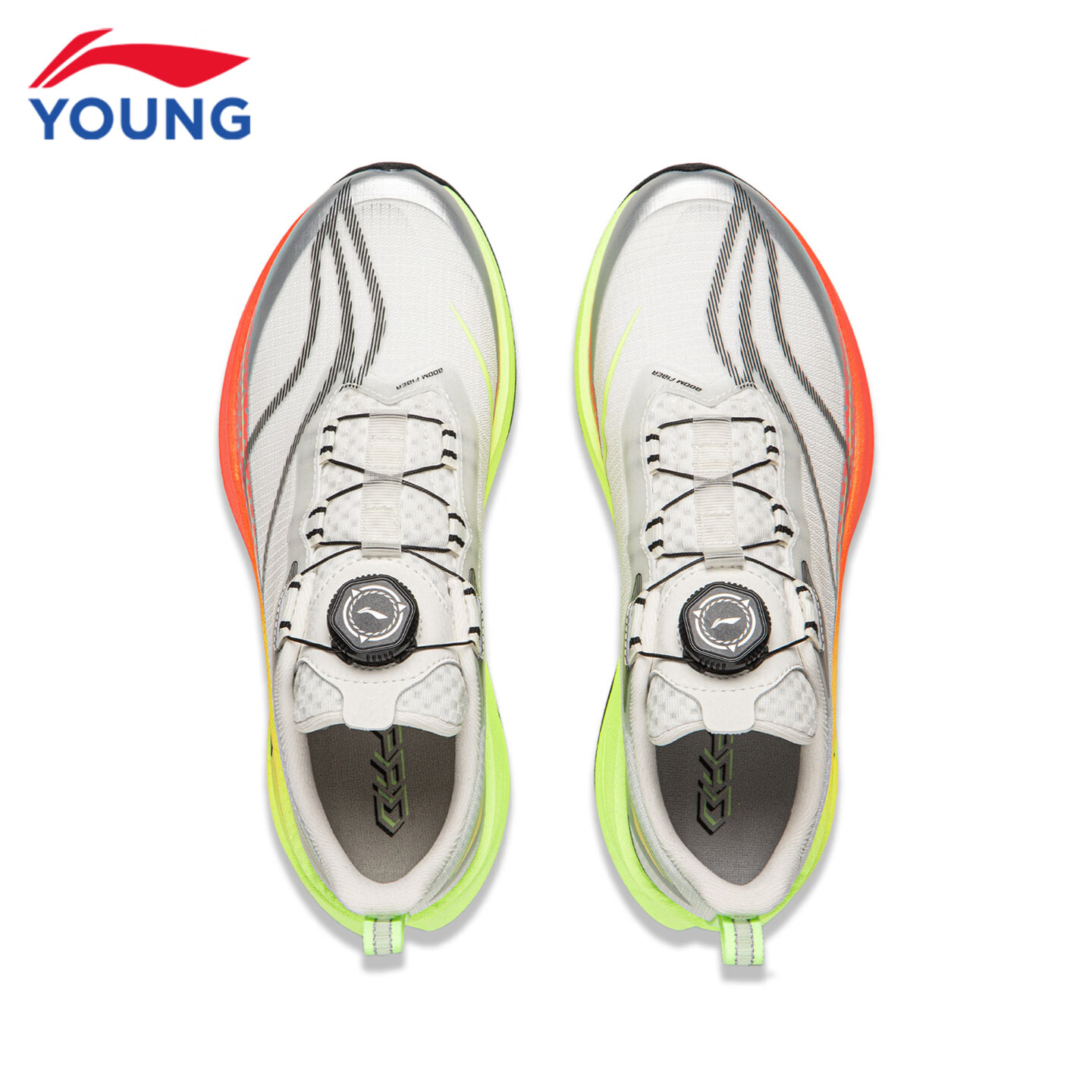 李宁(LI-NING)儿童跑步鞋2026秋季新款赤兔9PRO男女大童低帮䨻丝轻量高回弹跑鞋 白垩灰/银色22-3 赤兔9 PRO纽扣 37
