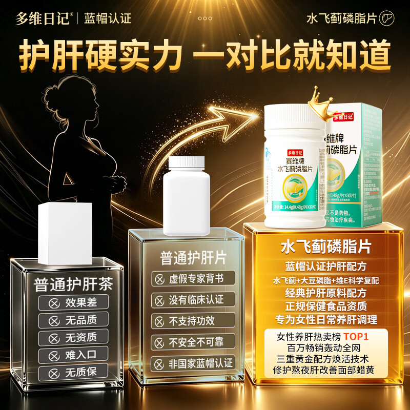 多维日记水飞蓟护肝片女士熬夜养肝排毒补肝必备焕白改善脸黄出油女士专用 1瓶体验装 女性养肝护肝丨吃出好气色
