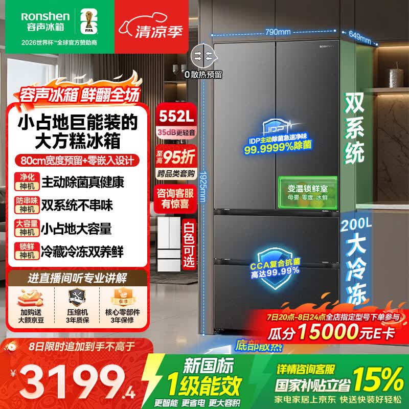 海尔旗舰店冰箱 2198.95元，容声自营冰箱 3919.1元 - 86线报