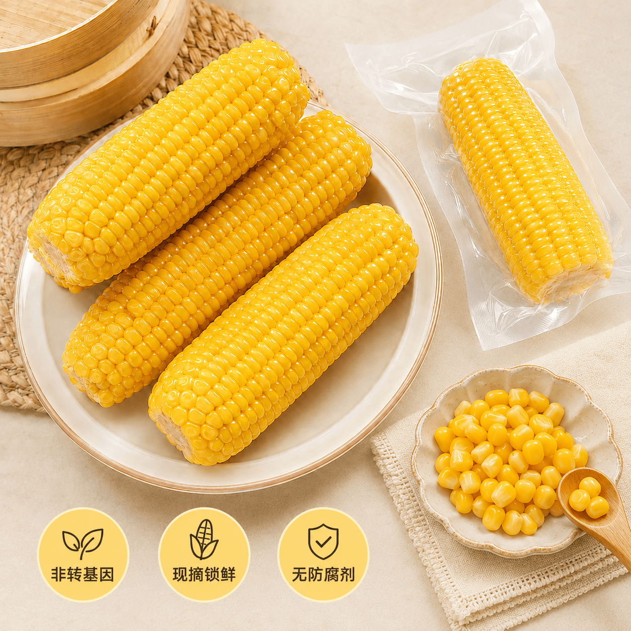 佟小满新鲜东北黄糯玉米棒甜苞米轻食代餐真空包装农科院推荐根茎类粗粮 整根黄糯玉米10棒 单根150-180g