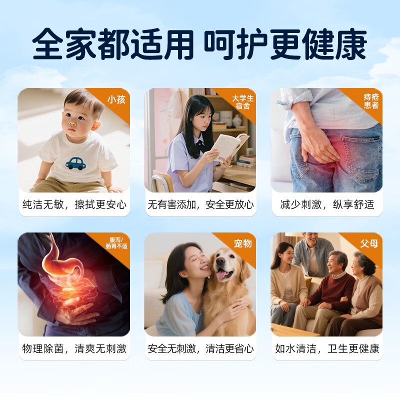 BISPIT3大包银离子湿厕纸私护私密洁厕湿巾抑菌去味男士女士适用 50抽*3包