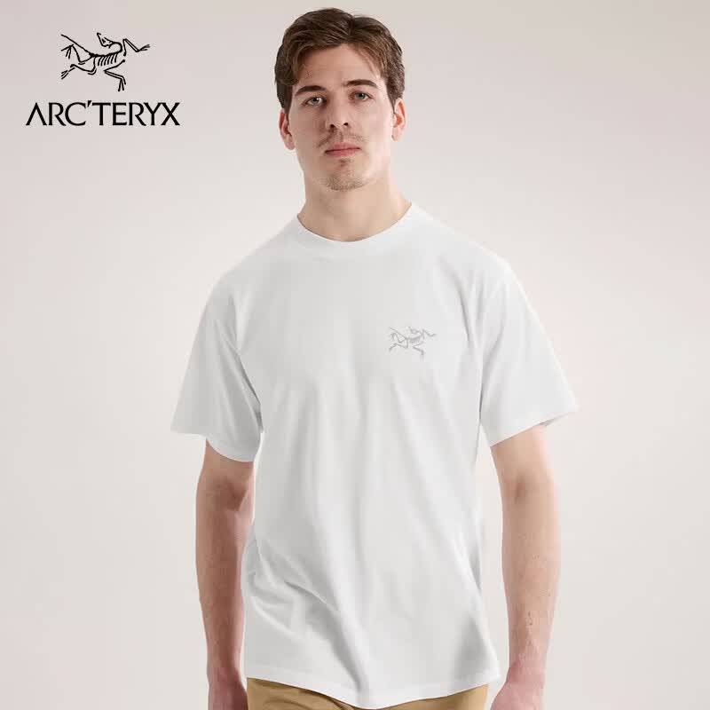 始祖鸟（ARC'TERYX）KRAGG SL COTTON SS 男印花棉质短袖T恤 WHITE LIGHT/石膏白 M