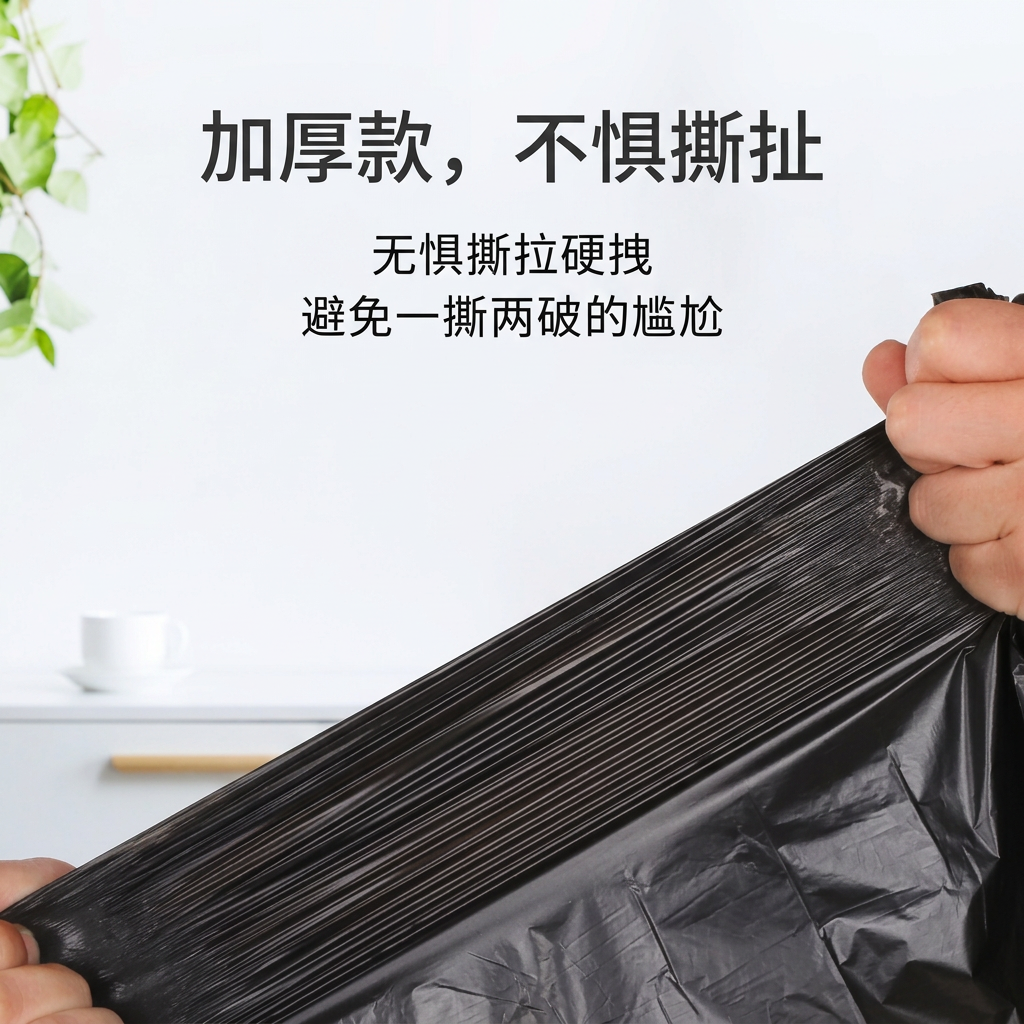 兴和兴垃圾袋家用加大加厚卷装点断式黑色厨房卫生间专用整箱批发塑料袋 30升超厚60*80*13g【100卷/箱】2000只
