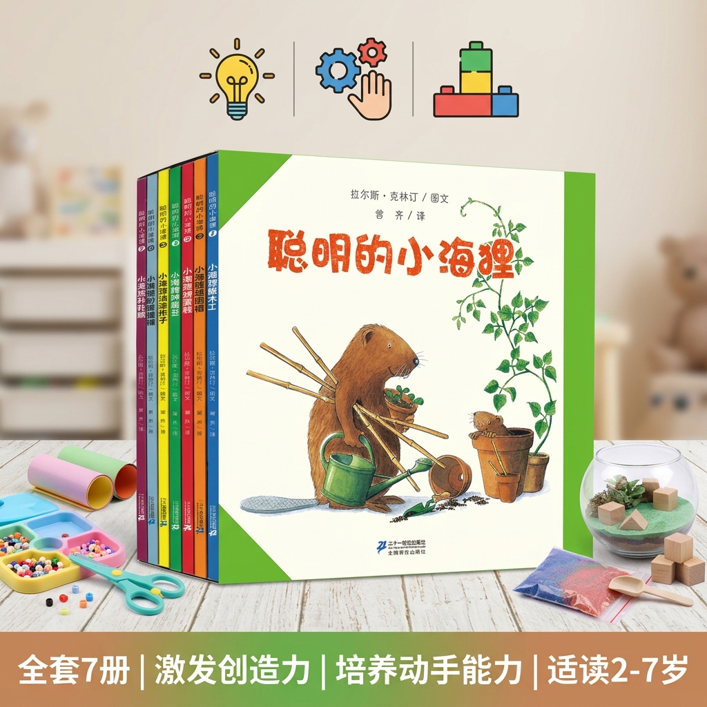 聪明的小海狸全套 7 册 国际大奖 DIY 手工绘本 3-6 岁幼儿园宝宝睡前亲子读物 二十一世纪出版社 儿童礼物