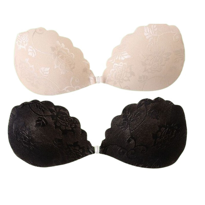 新款蕾丝聚拢透气隐形文胸超薄一片式贝壳隐形肩带硅胶胸贴乳贴 肤色 A