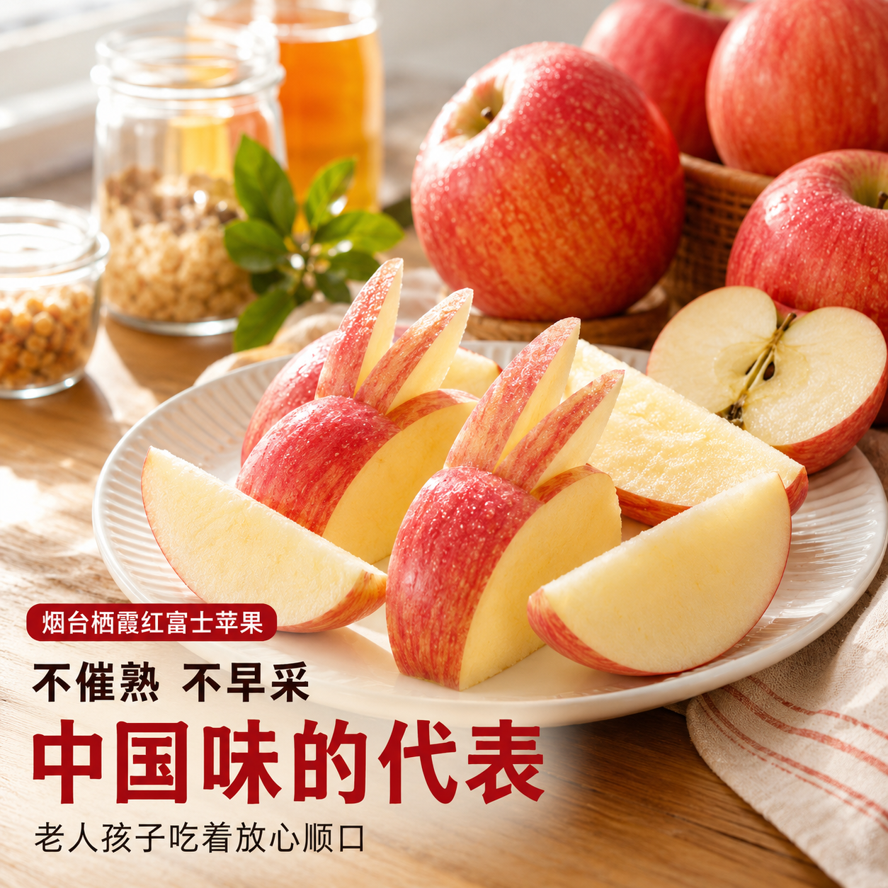 东鲜丰烟台苹果栖霞红富士新鲜水果生鲜山东特产脆甜整箱平果礼盒礼品 红富士 75-80 4.5斤装