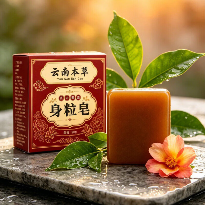云南本草身粒皂天然草本手工皂肤康香皂港莘宁直播间同款 1盒 除螨温和洁净