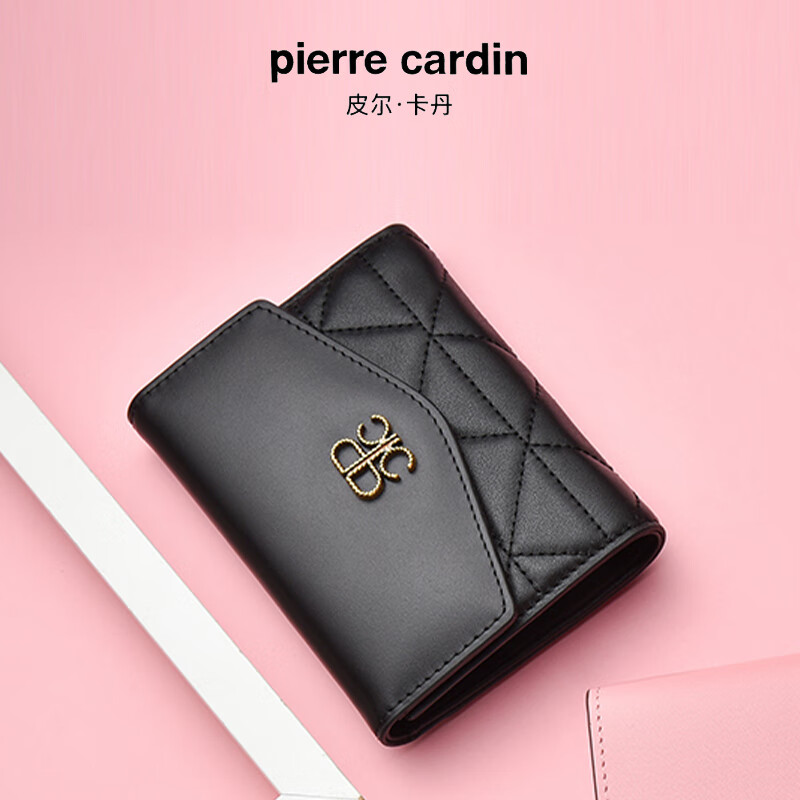 皮尔卡丹(pierre cardin)包包七夕情人节好礼女包头层牛皮百搭钱包女士零钱包多卡位包小包