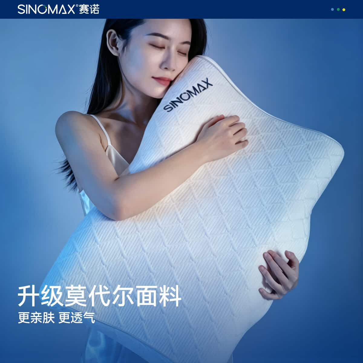 赛诺(SINOMAX)4D护颈枕第3代升级款深睡眠慢回弹记忆枕双层可调节枕芯 低枕小号(170以下选)双枕套 单只