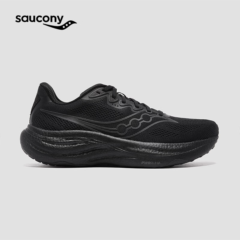 SAUCONY索康尼RIDE驭途19男子舒适缓震慢跑运动跑步鞋 黑色【男款】44