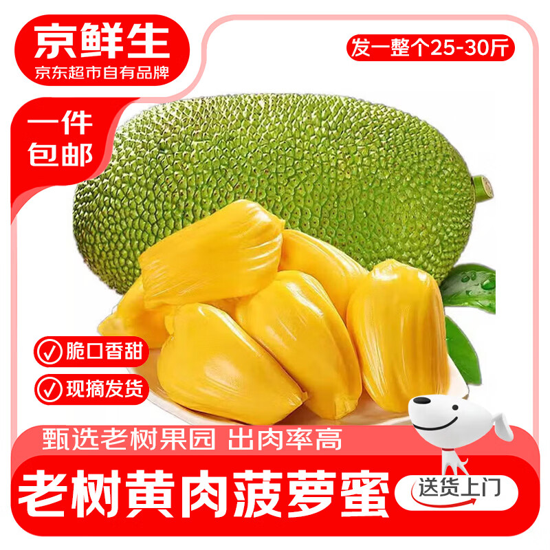 京鲜生海南黄肉菠萝蜜25-30斤 净重25斤+ 马来一号新鲜水果生鲜源头直发