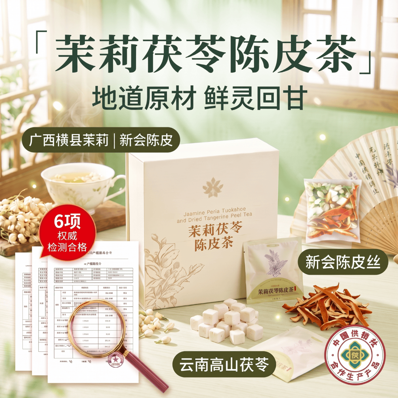 另善堂茉莉花陈皮茯苓茶排浊生香体适合女生泡水喝的组合养生茶包送礼盒 200g*3盒 20包/盒,一盒多送10包,以此类推