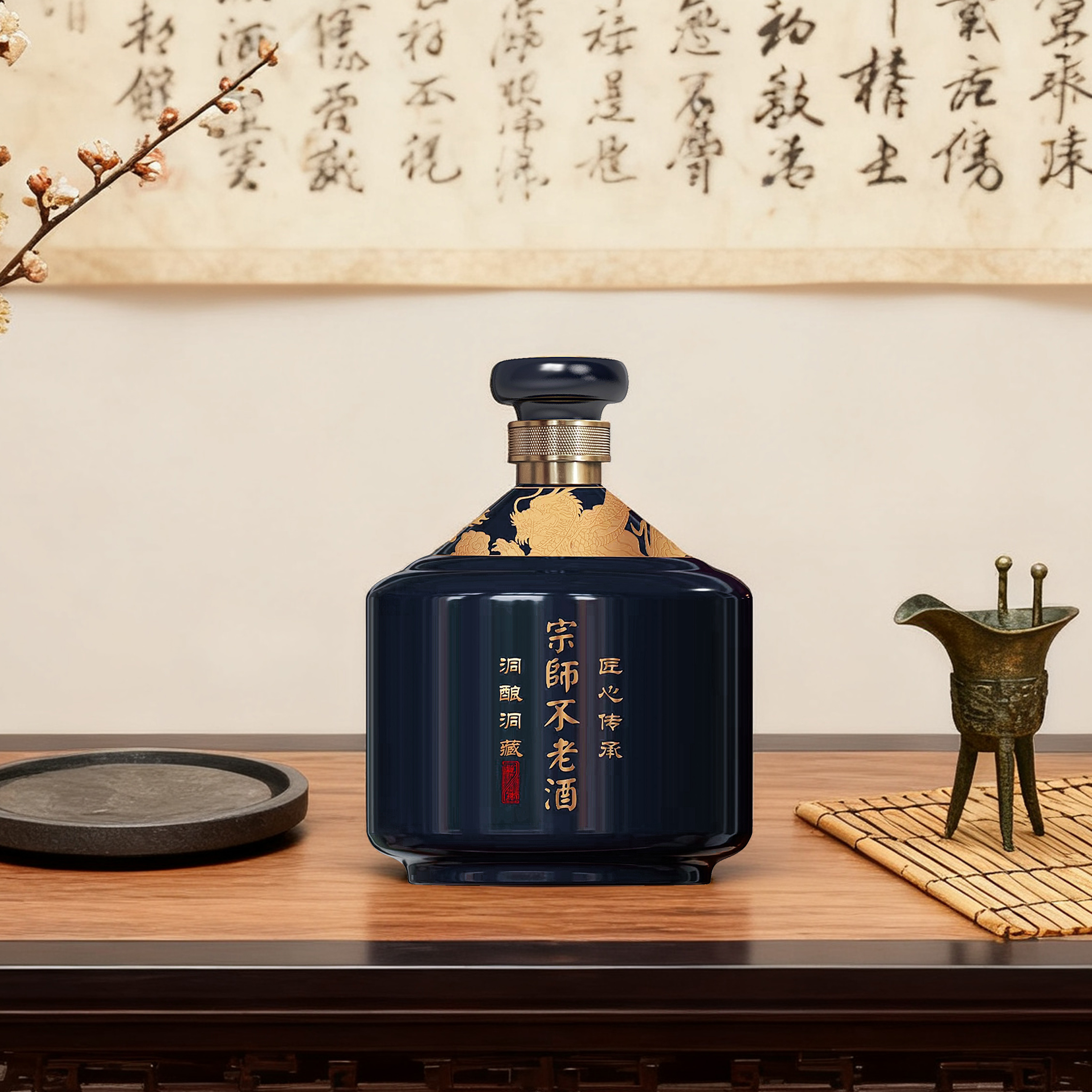 宗师不老酒 坛藏臻品 酱香型白酒 纯粮酿造  53度 1.5L 1瓶 【宗师不老·坛藏臻品 原箱】
