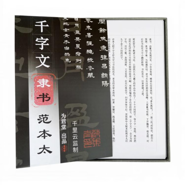 千里云范本太毛笔临摹字帖隶书千字文 国学书法原帖字卡 初学者入门精品套装学生成人国画书法练字专用 【四件套】范本太隶书+毛笔+油墨+书法纸