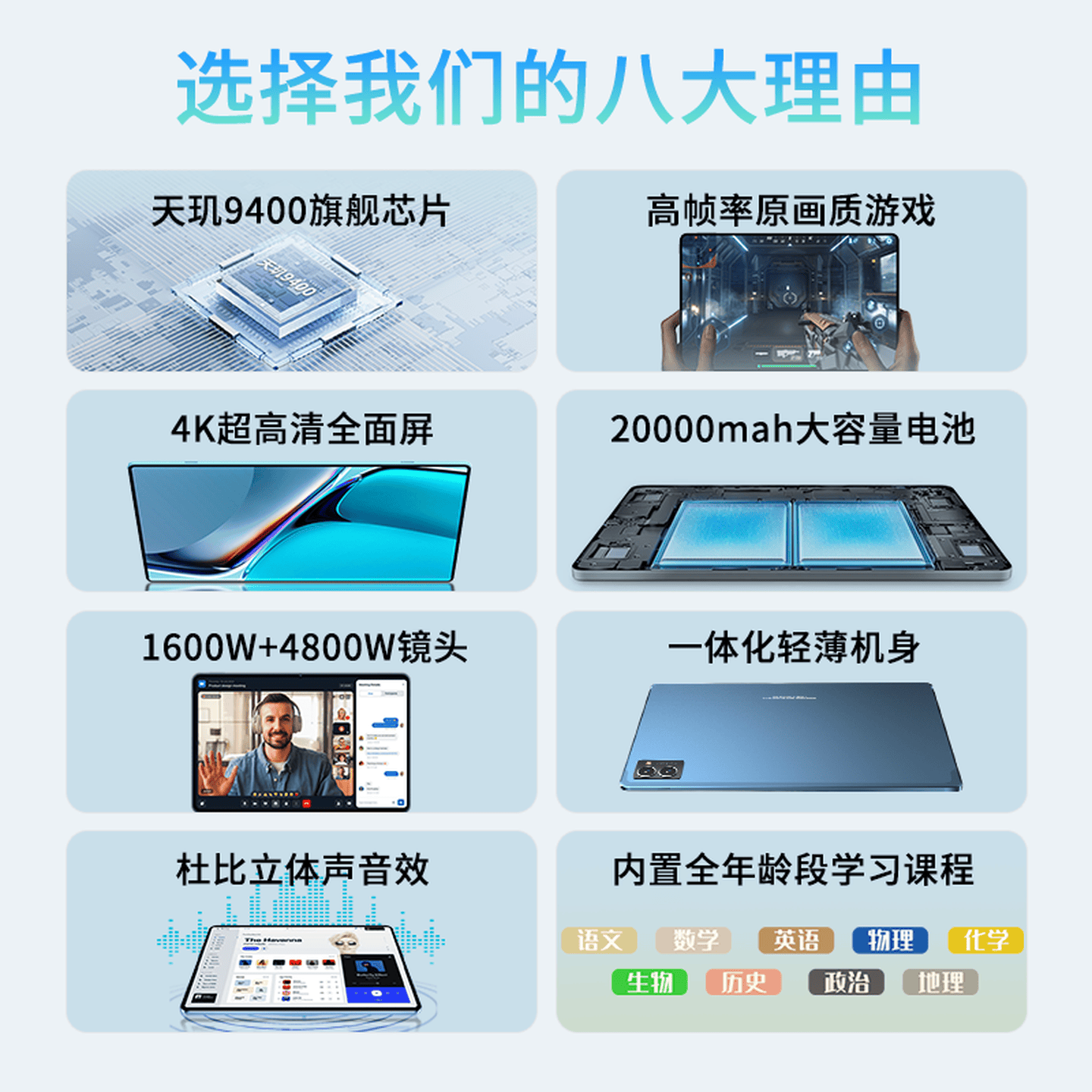HUAWUMAX平板电脑2026新款Pad pro天玑9500支持WIFI可插卡5G全网通平板电脑 4K超清晰游戏娱乐办公平板 苍山灰 32G运行+1TB(1024G)内存