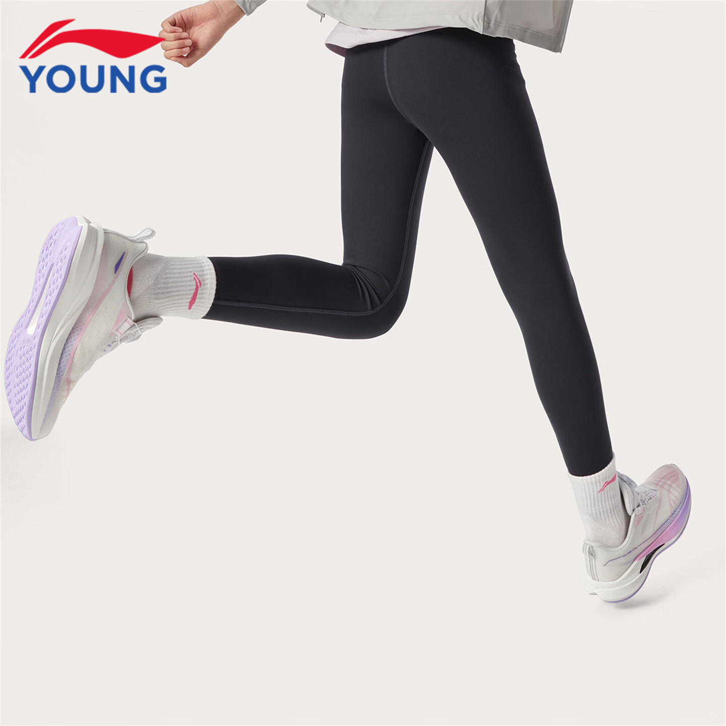 李宁(LI-NING)儿童跑步鞋2026秋季新款赤兔9PRO男女大童低帮䨻丝轻量高回弹跑鞋 标准白/初荷粉22-6 赤兔9 PRO纽扣 33