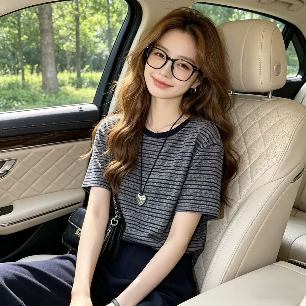 条纹短袖t恤女2026秋季新款正肩小衫韩版宽松显瘦半袖上衣女 黑白条纹 XL (建议120-135斤)