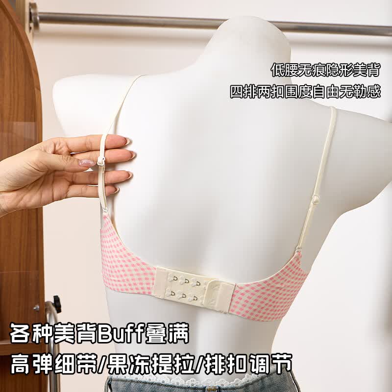 都市丽人女士文胸内衣女26新款高中少女小胸聚拢防走光无钢圈抹胸文胸罩 草莓甜心+草莓甜心 S 建议【32/70AB 75-85斤】