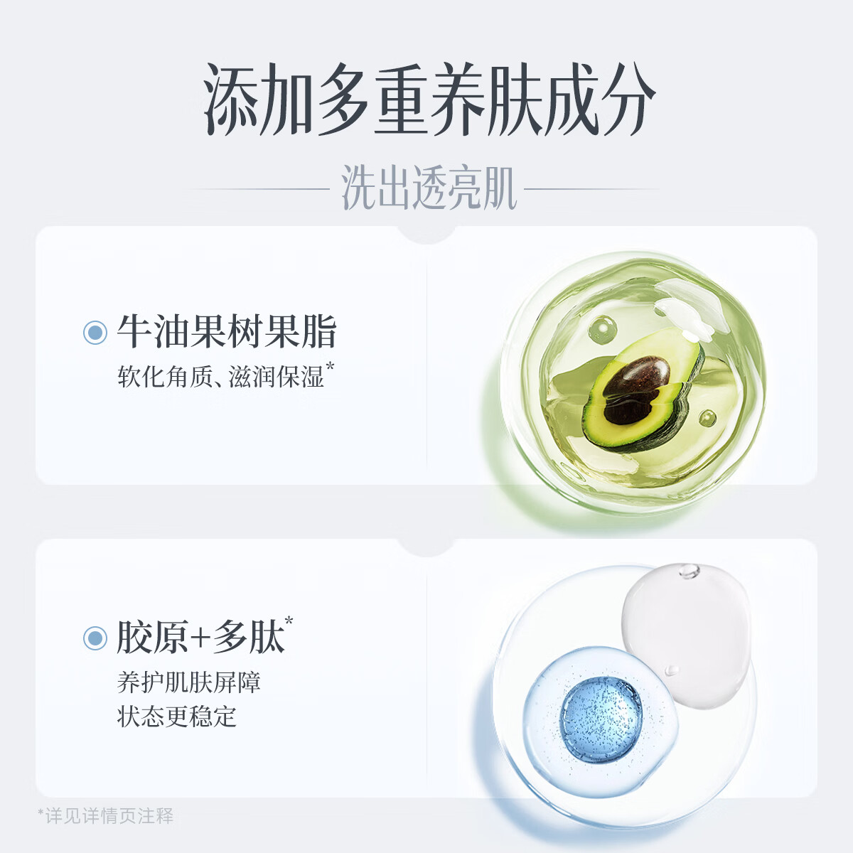 博舒妍(BUTHUNE)氨基酸洗面奶深层清洁多肽温和卸妆湿男女专用洁面乳 100g*2支(赠旅行装1组+2片面膜)