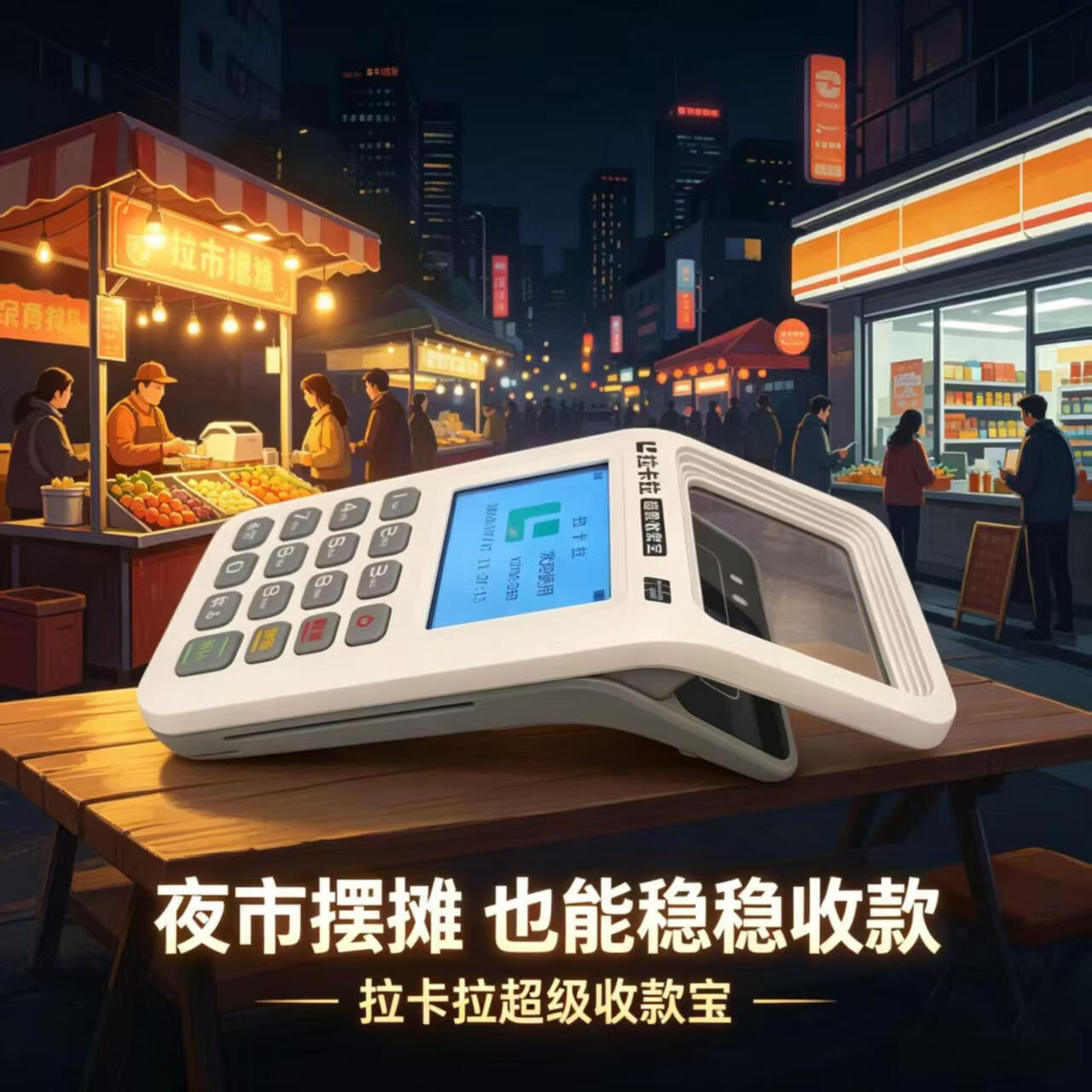 拉卡拉便携式移动收款机 语音播报 支持所有扫码支付方式