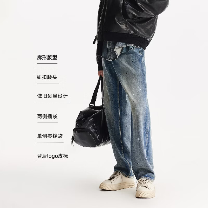 杰克·琼斯(JACK&JONES)男装潮流牛仔裤合集 225432110中牛仔蓝 常规 32 175 W32/L32