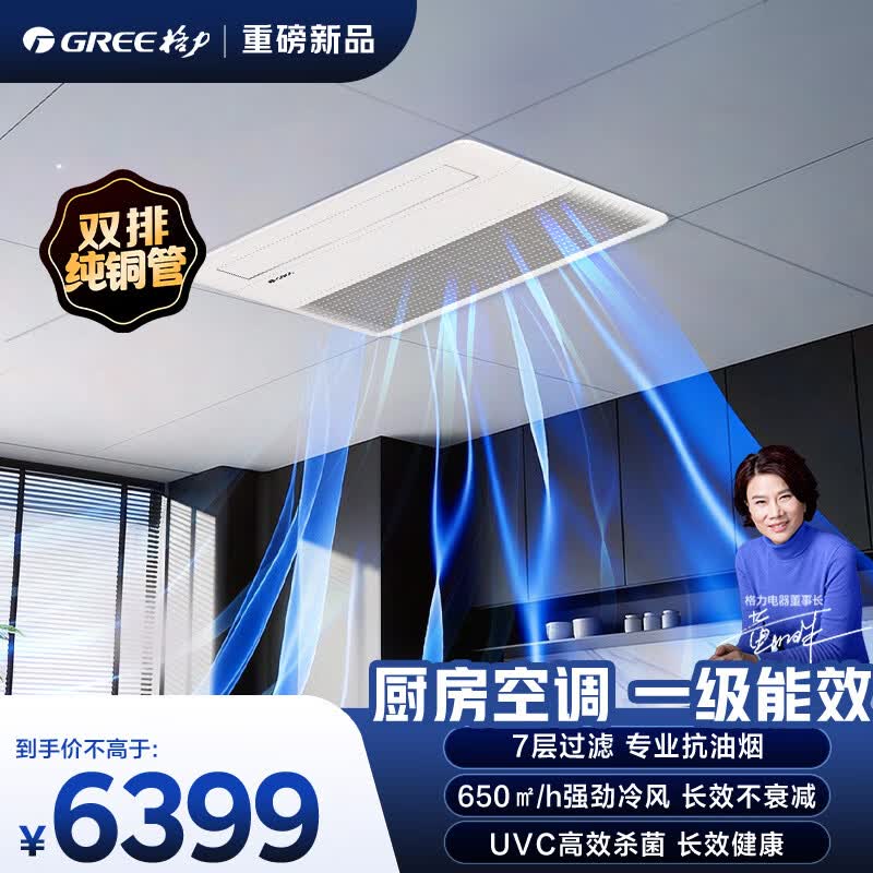 格力中央空调 厨房空调 小凉神厨享1.5匹一级能效 单冷带水泵FG3.5Pd/Cf3(S)Na-N1一价全包 厨房空调 大1.5匹 内置水泵