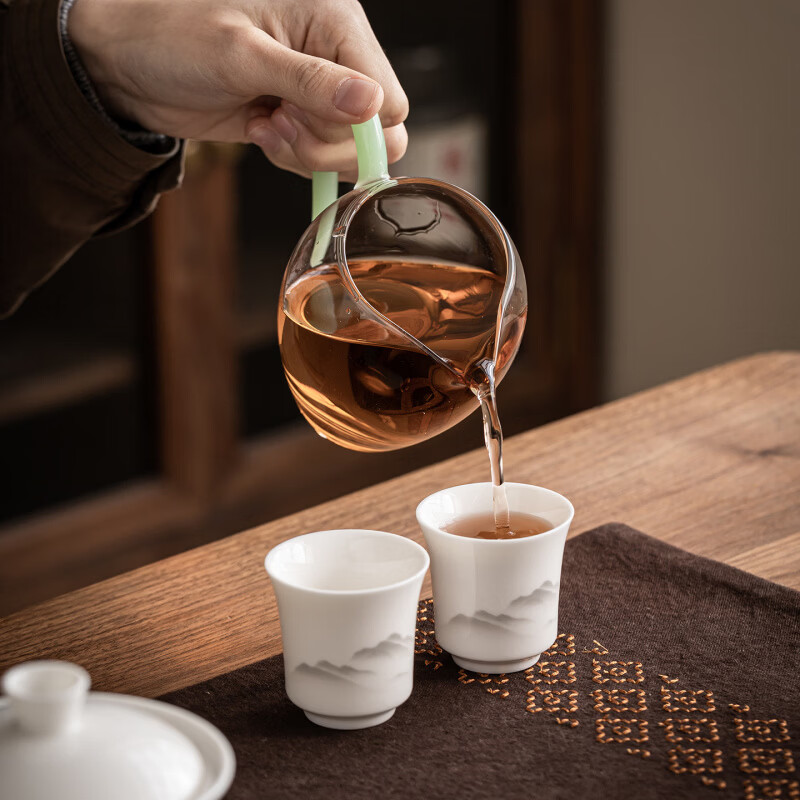 德化白瓷羊脂玉瓷茶具套装礼盒功夫茶具商务伴手礼企业礼品高端款 羊脂玉瓷茶具套装-纯白款 默认项