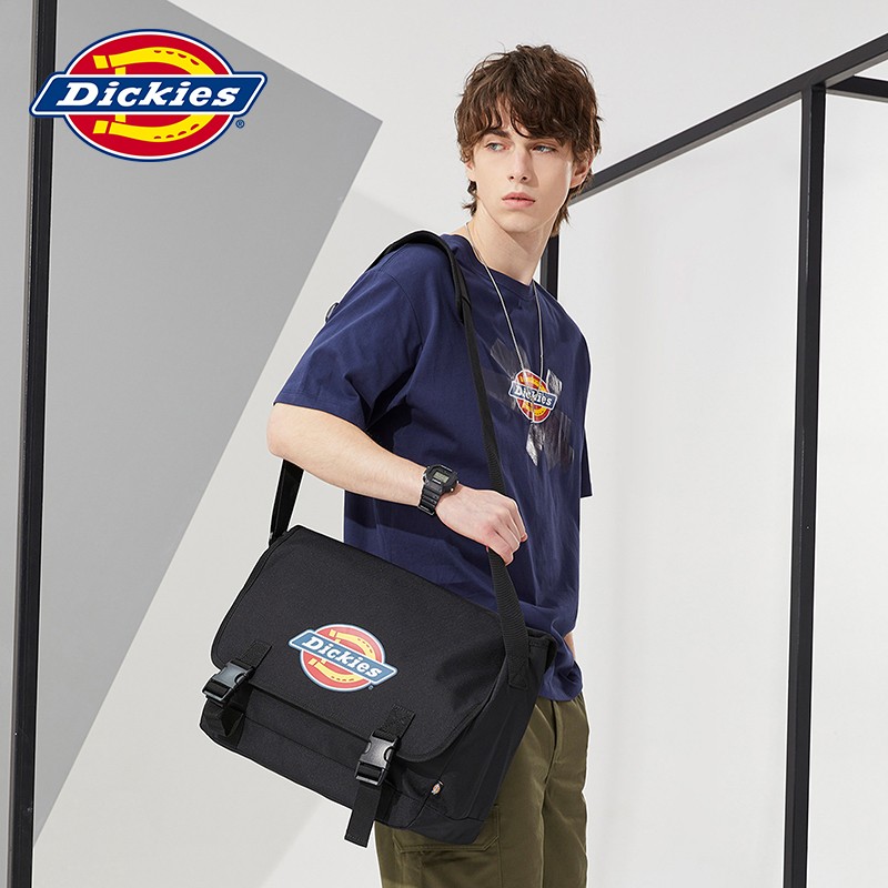 dickies【商场同款】单肩斜挎包 男女同款情侣包 大容量通勤书包010602 黑色高性价比高么？