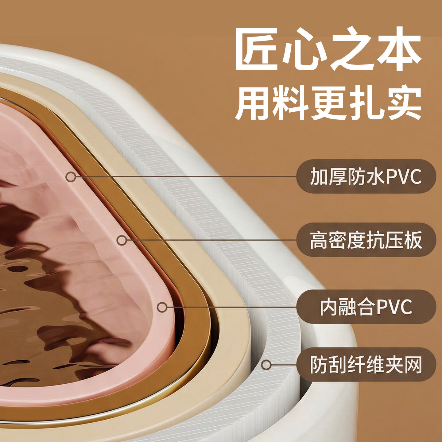 KDISV德国泡澡桶折叠大人家用加厚全身可坐自动加热恒温儿童浴盆洗澡桶 恒温加热【可躺】日出粉-7件套【大号】100cm