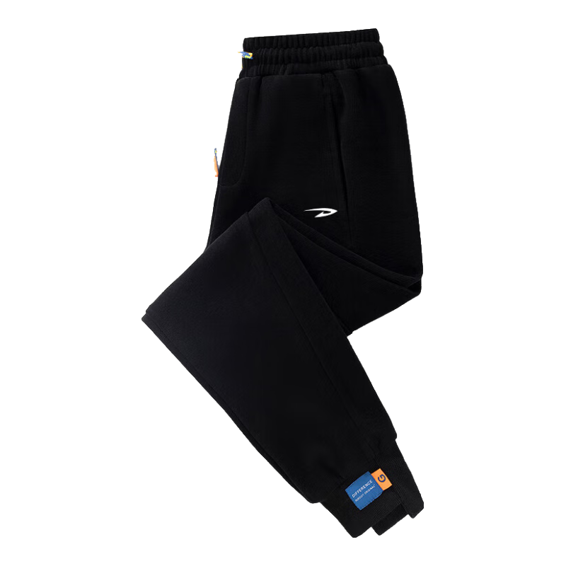 百亿补贴:德尔惠休闲裤男春秋季长裤男士裤子纯色宽松大码运动裤 黑色 M94.02元