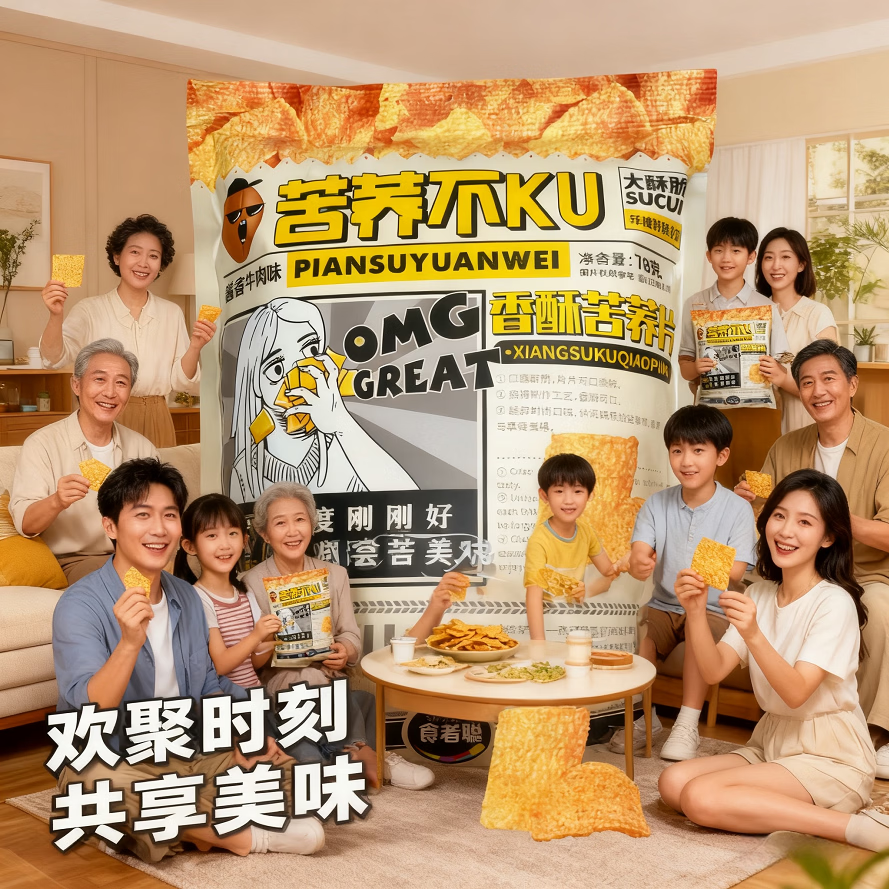 食者聪酥脆零食苦荞片78g*2袋 15.9元，王小卤虎皮凤爪卤香味618g 39.9元 - 86线报