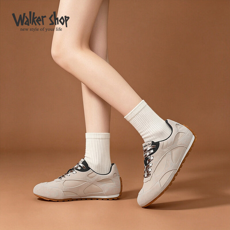 Walker Shop奥卡索德训鞋女百搭潮鞋女小白鞋休闲运动板鞋女轻便徒步休闲鞋女 323-2米绿色 37