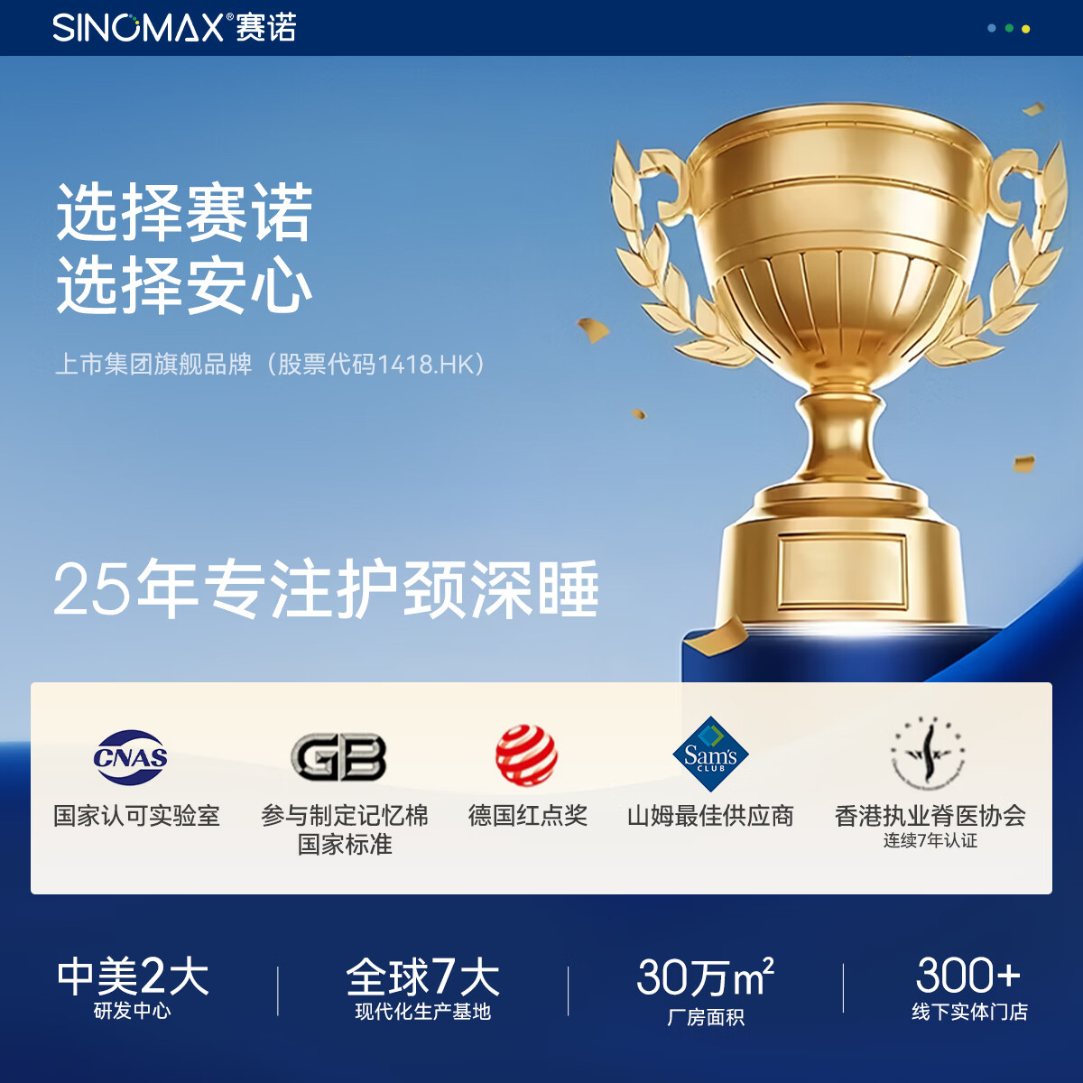 赛诺(SINOMAX)4D深睡云柔枕记忆枕头护颈椎助睡眠慢回弹双层释压芯 4D深睡云柔枕 单只