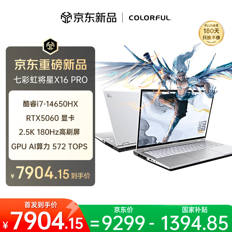 七彩虹（Colorful）将星X16Pro 游戏本笔记本电脑 国家补贴 ( i7-14650HX 16G 512G RTX5060）