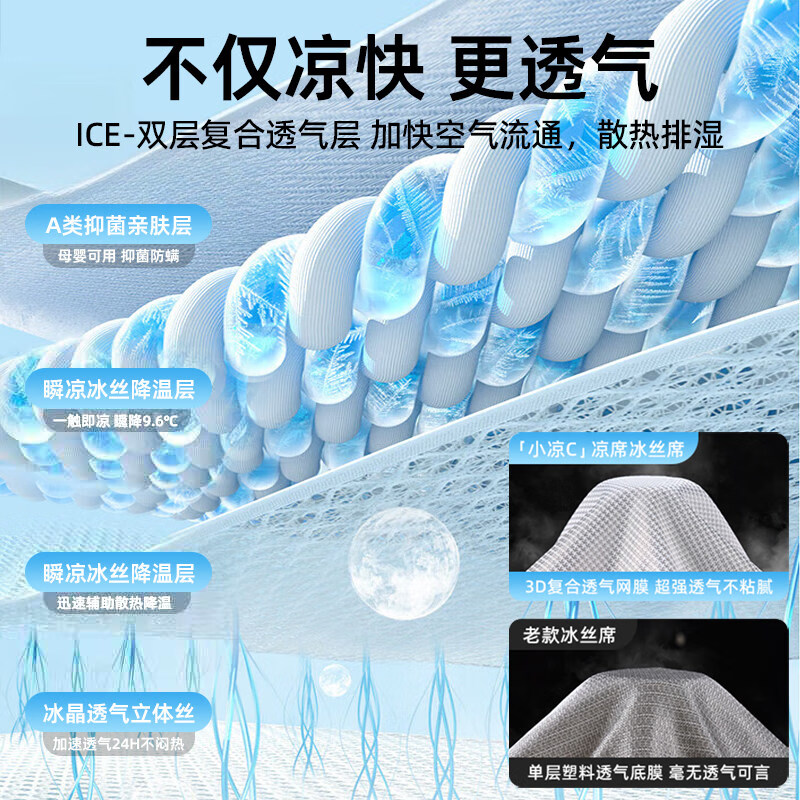 可水洗冰丝凉席夏季三件套2026新款艾草藤席子可机洗学生宿舍空调 【26新款单凉席】元森-奇妙森林【升级冰丝面料 添 90cm*200cm