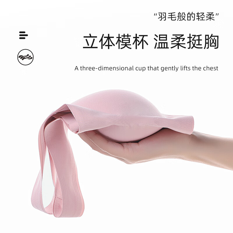 浪莎无痕内衣女士免拆薄款小胸聚拢防下垂收副乳背心美背文胸罩透气 粉色+粉色+粉色 M 【推荐115斤以内】