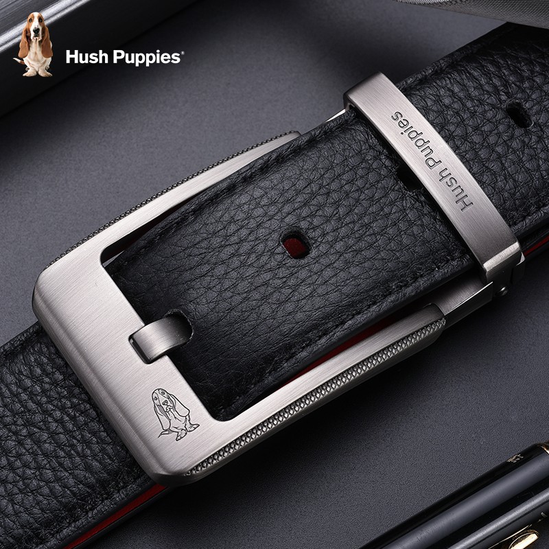 暇步士（Hush Puppies）本命年马年红腰带男针扣式商务真皮皮带头层牛皮男士红色裤带礼物 外黑内红946W 125cm