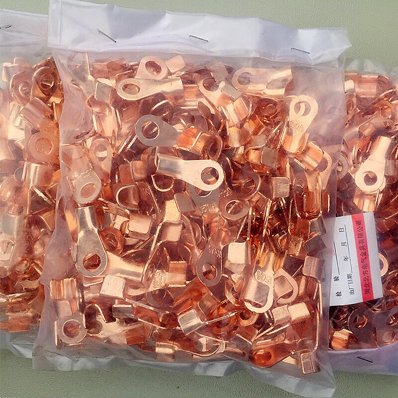 hkna铜鼻子开口ot100a压接线鼻紫铜端子诚e赊国标电车电瓶铜线耳 国标