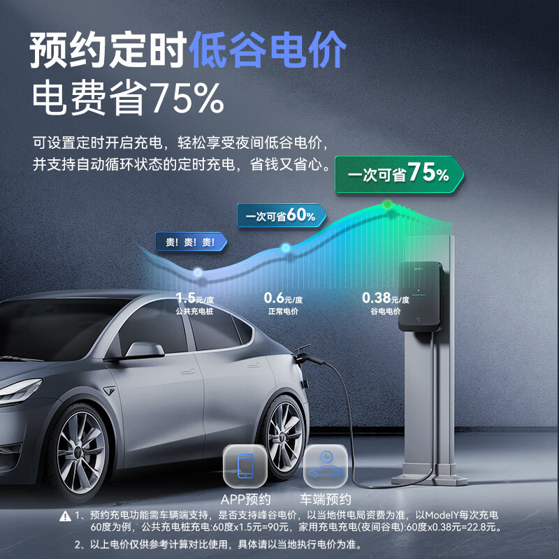 公牛充电桩新能源电动汽车家用7KW适配于特斯拉智界r7极氪001/007阿维塔大众华为问界m7/m9岚图梦想家 7kW尘星蓝牙版(送基础安装)