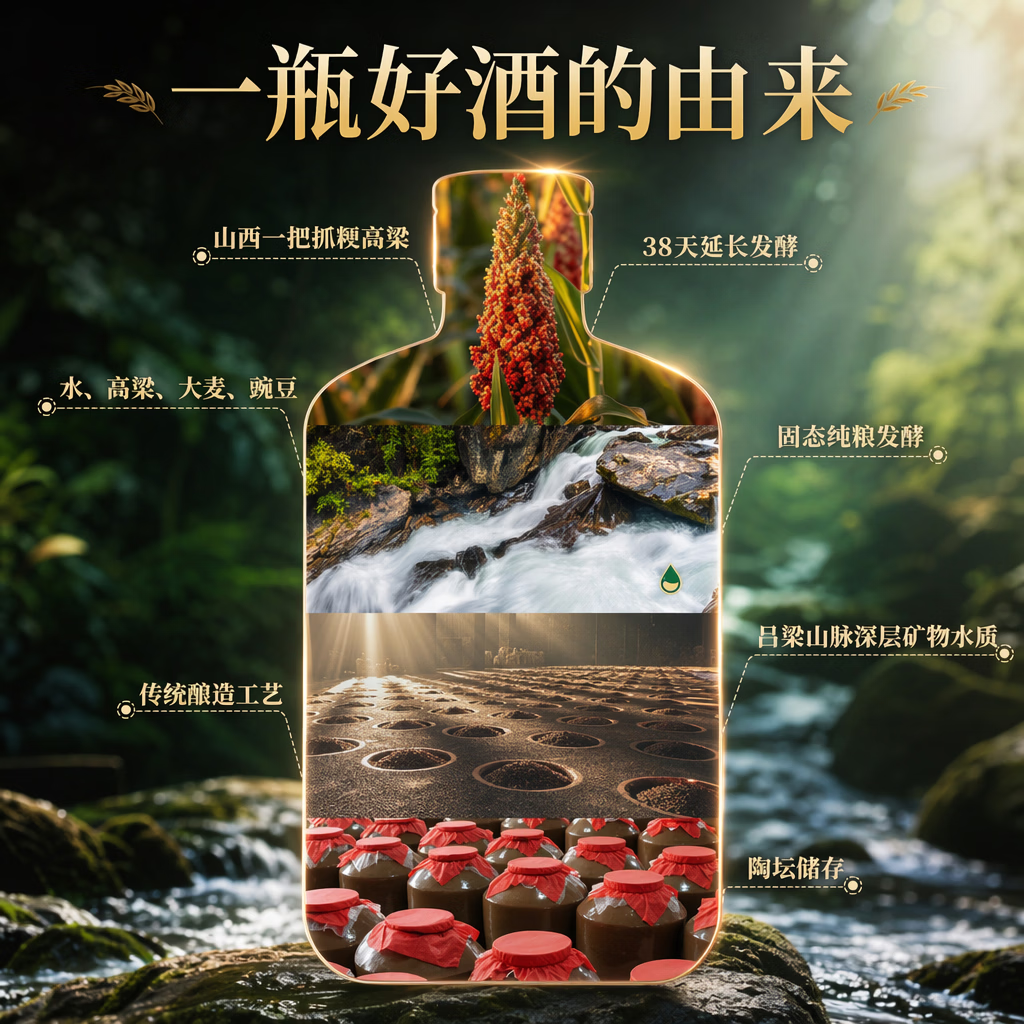 宝酝山西杏花村53度清香纯粮白酒100ml*1瓶小瓶品鉴光瓶口粮