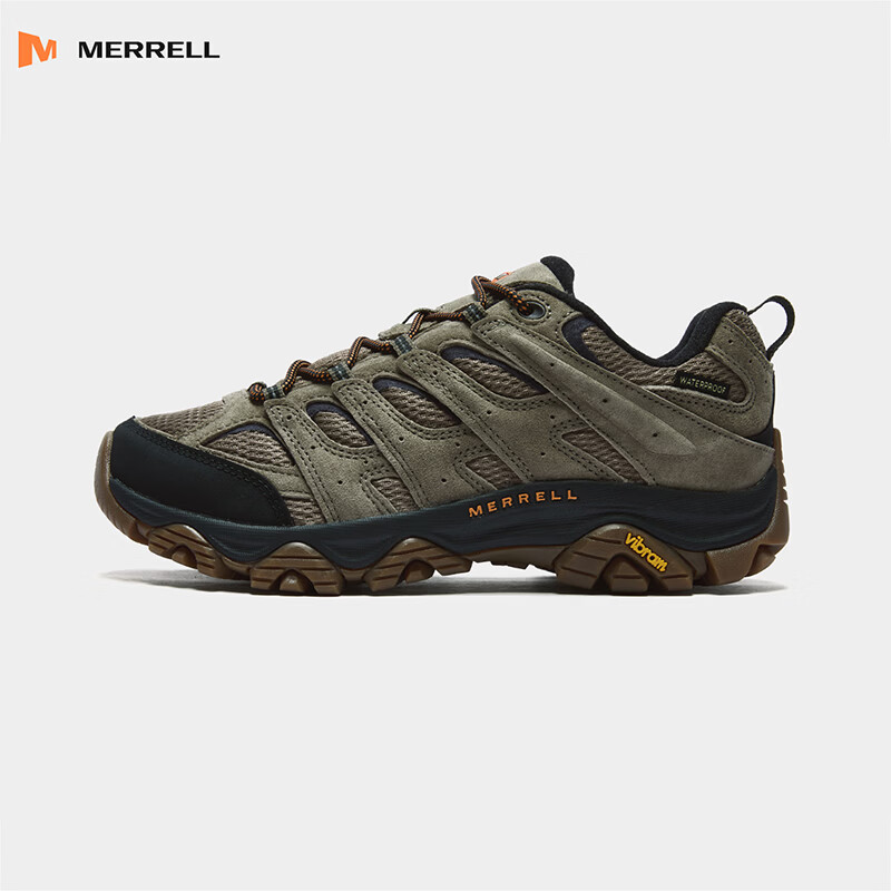 迈乐（Merrell）运动户外MOAB 3 WP防水徒步鞋男鞋女款减震耐磨防滑越野鞋登山鞋 J036553WZ棕绿 男款 40