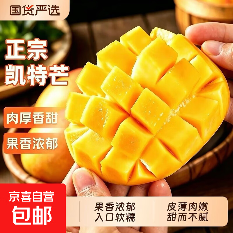 （自产自销）正宗四川攀枝花凯特芒果大芒果孕妇水果新鲜整箱当季 含箱5斤特大果[单果600g起】净重4.5斤 正宗凯特芒【早上摘加急发】产地直发