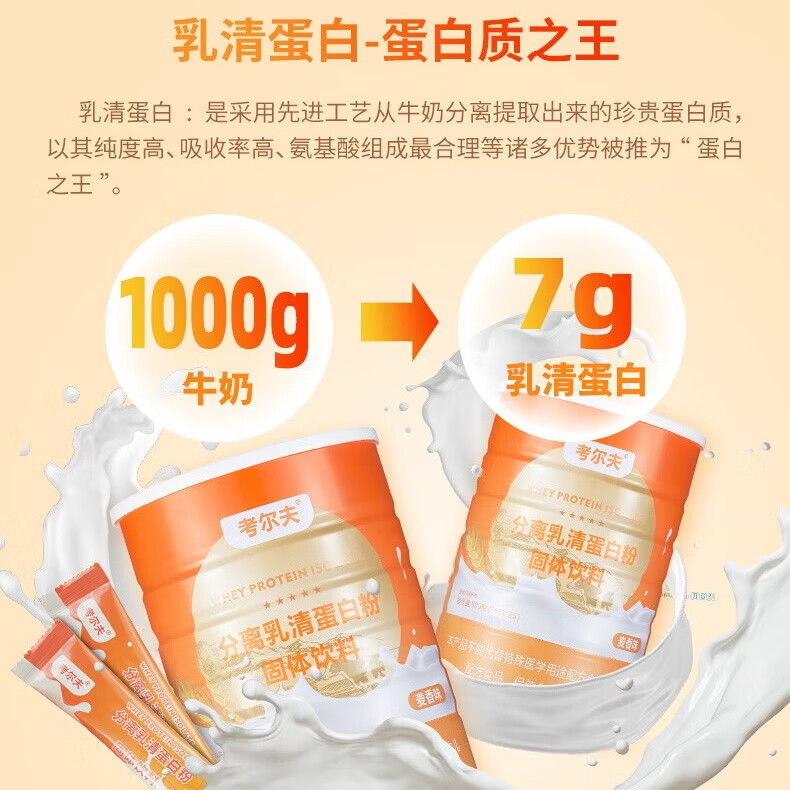 考尔夫透析蛋白粉分离乳清蛋白能量营养粉0磷0钾透析营养补充术后 8罐（送杯+2袋+礼盒袋） 500g*8罐