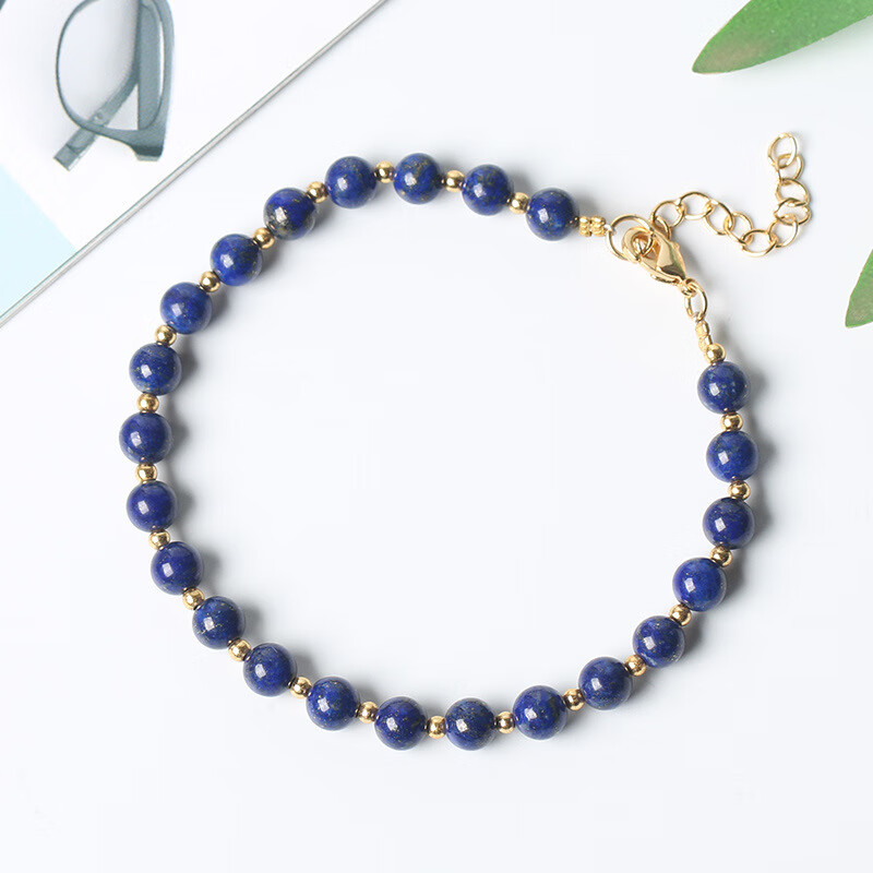 青金石水晶手串 ins小众设计韩版简约个性少女心超仙转运手链女 图片