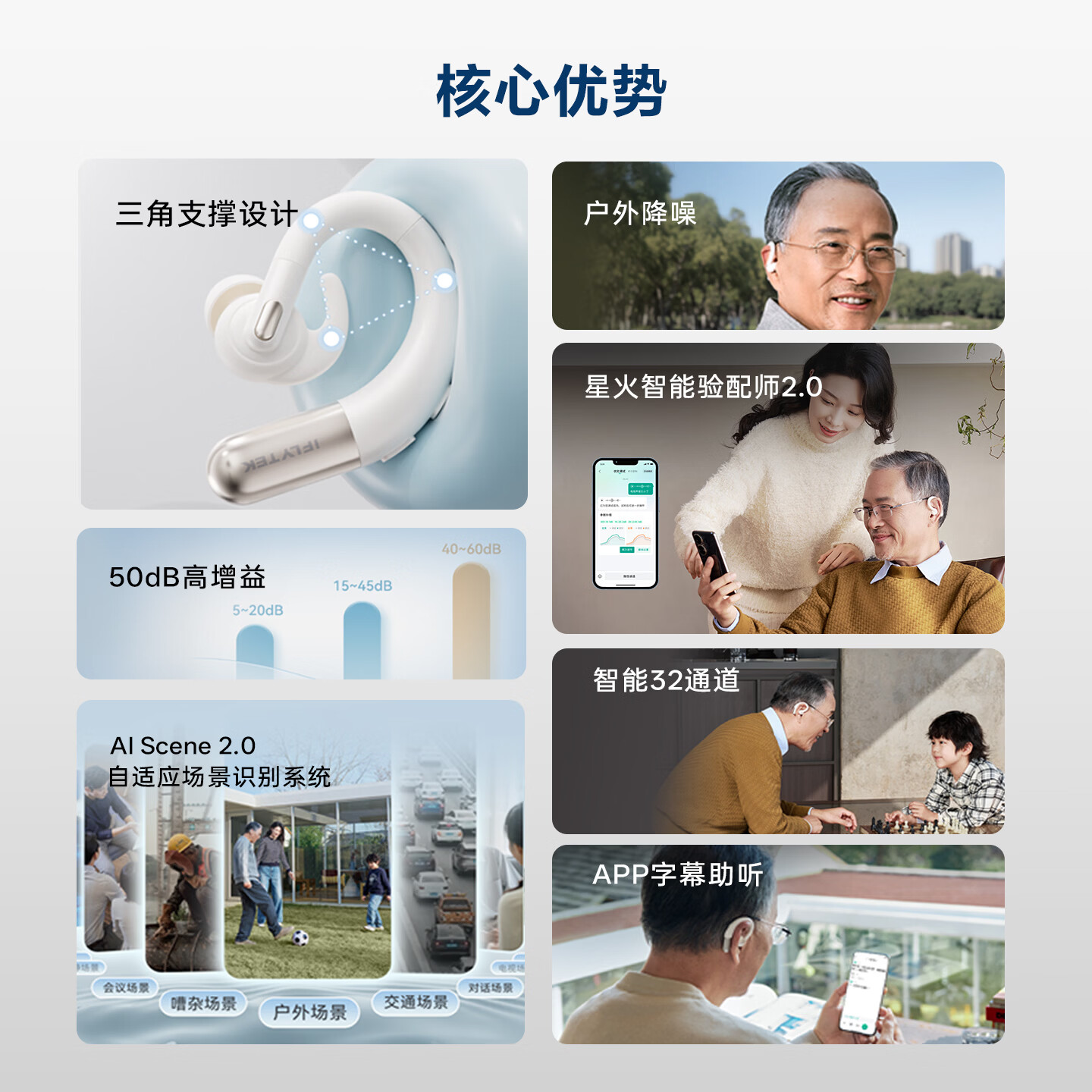 科大讯飞耳背式数字助听器鸿语版HG-03 耳挂形态助听器老年人耳聋耳背降噪 【鸿语版HG-03】星火验配师2.0·时尚舒适防丢