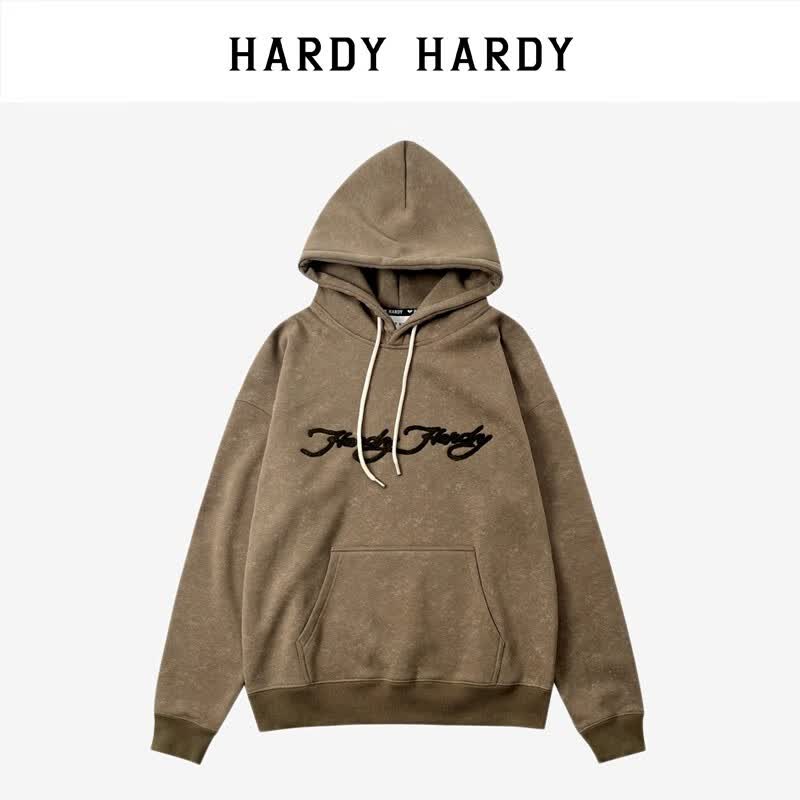 hardy hardy hardy hardy秋冬新款潮牌字母连帽加绒加厚情侣卫衣男女